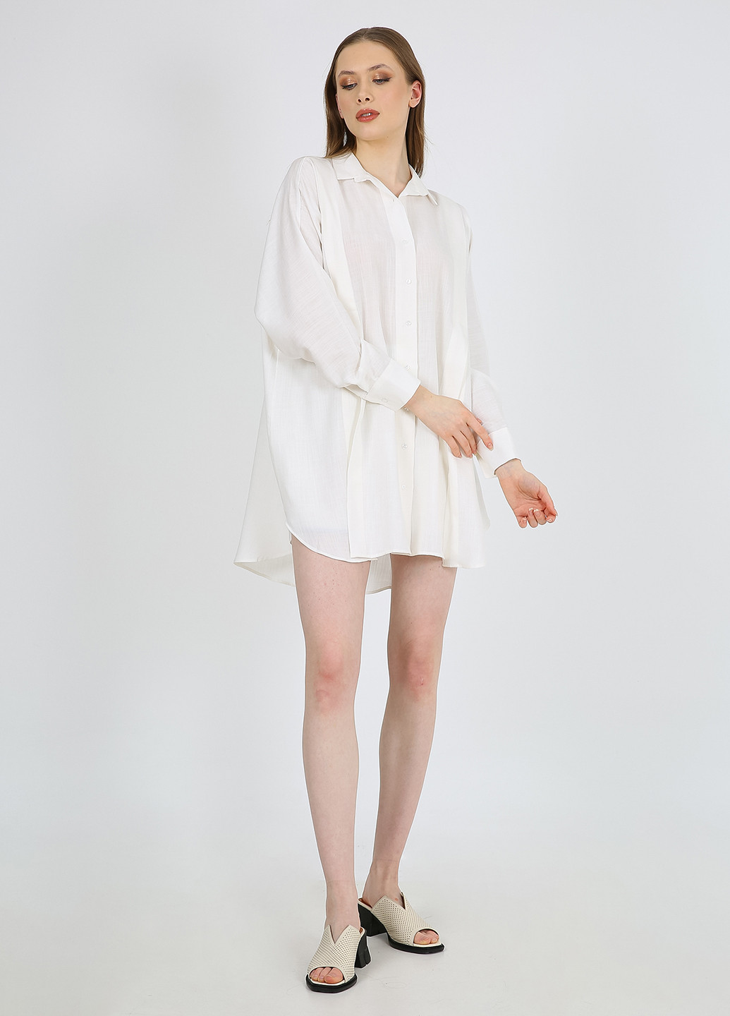 Молочна кежуал сукня сукня-сорочка Casalini однотонна