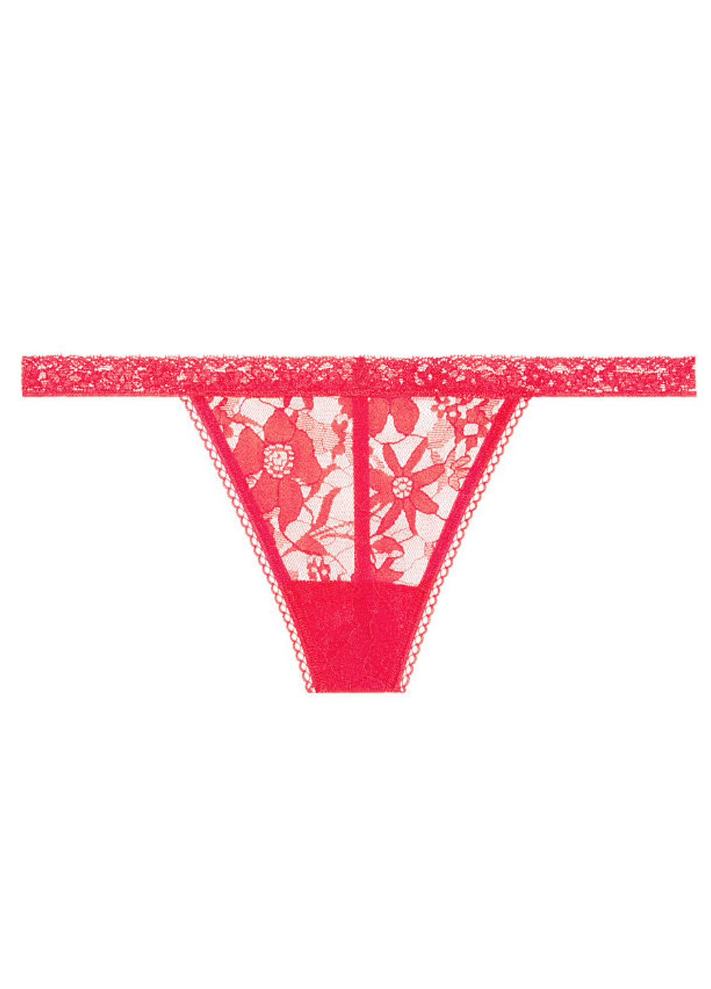 Трусики Victoria's Secret стринги однотонные розовые повседневные полиамид