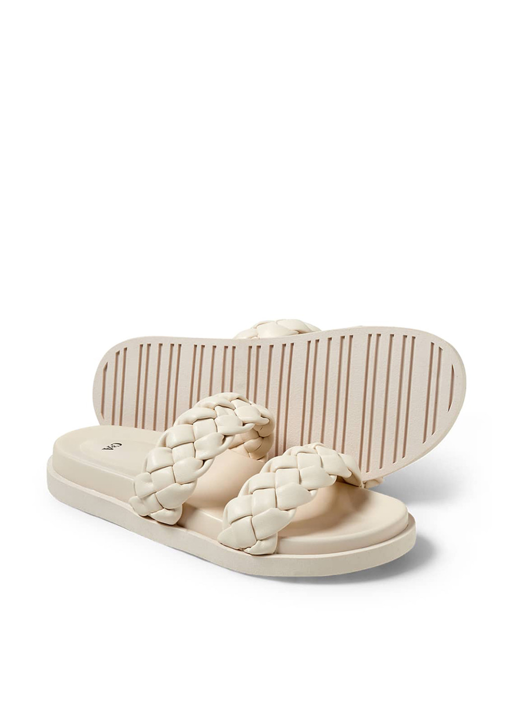 Светло-бежевые шлепанцы C&A