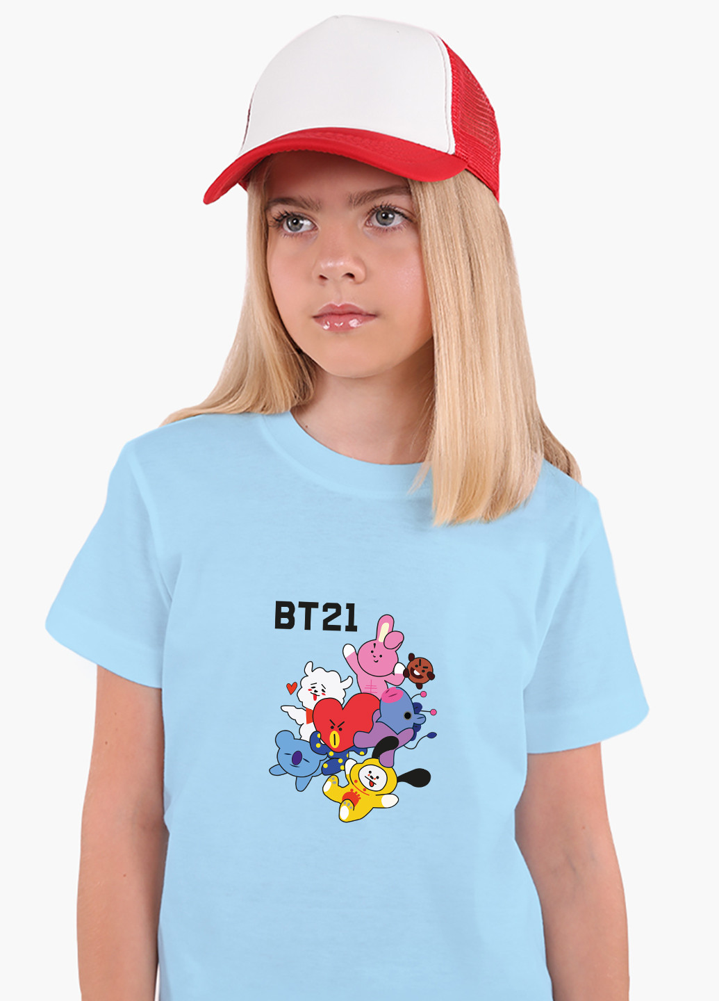 Голубая демисезонная футболка детская бтс (bts)(9224-1166) MobiPrint