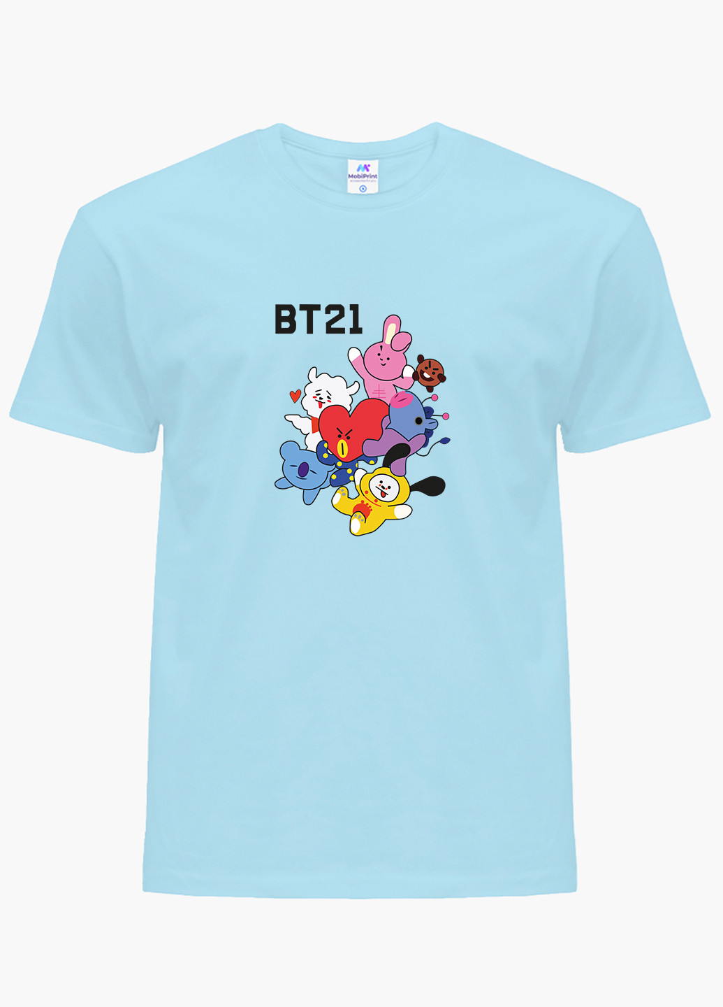 Блакитна демісезонна футболка дитяча бтс (bts) (9224-1166) MobiPrint