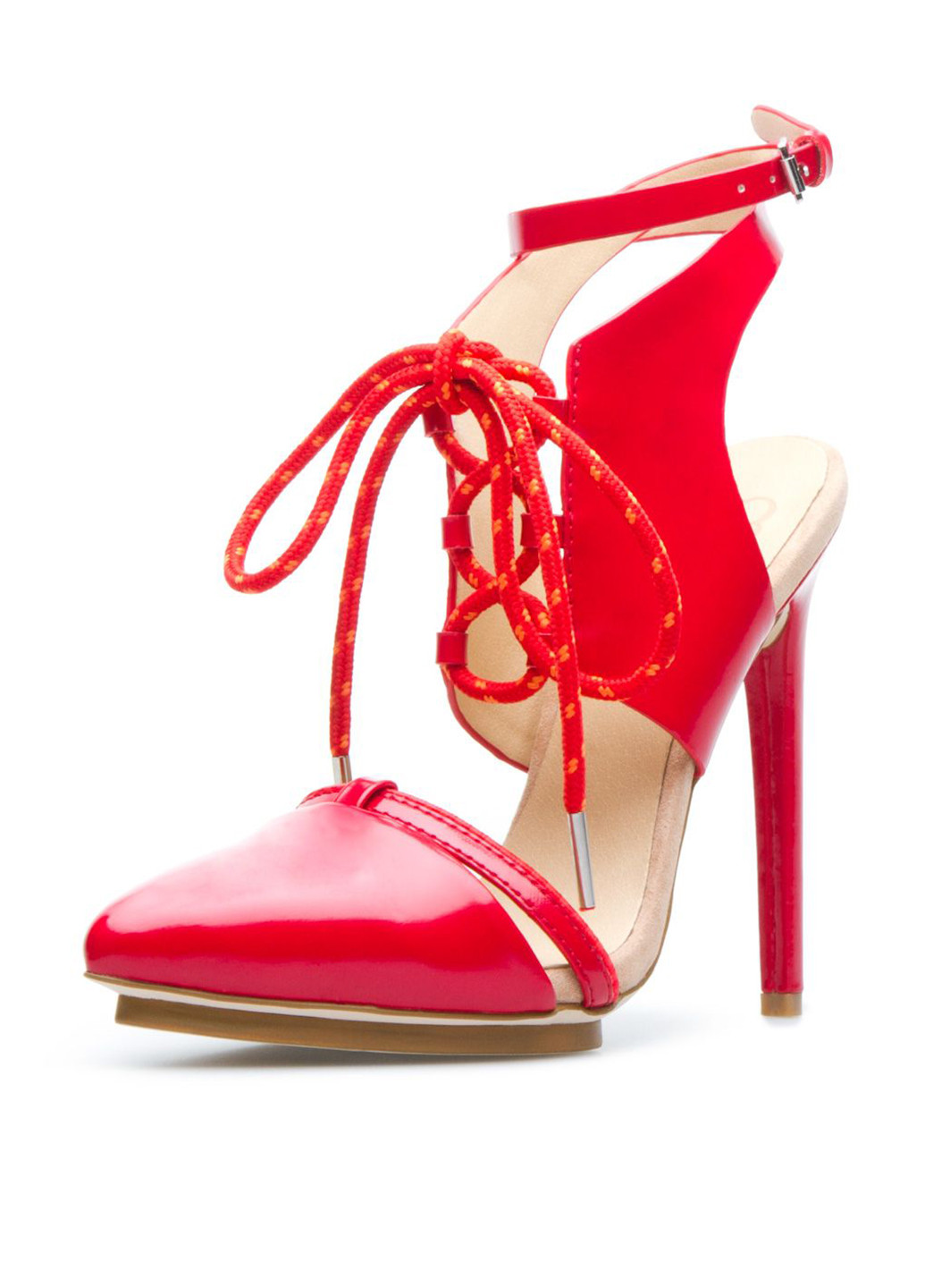 Красные босоножки JustFab с ремешком со шнуровкой