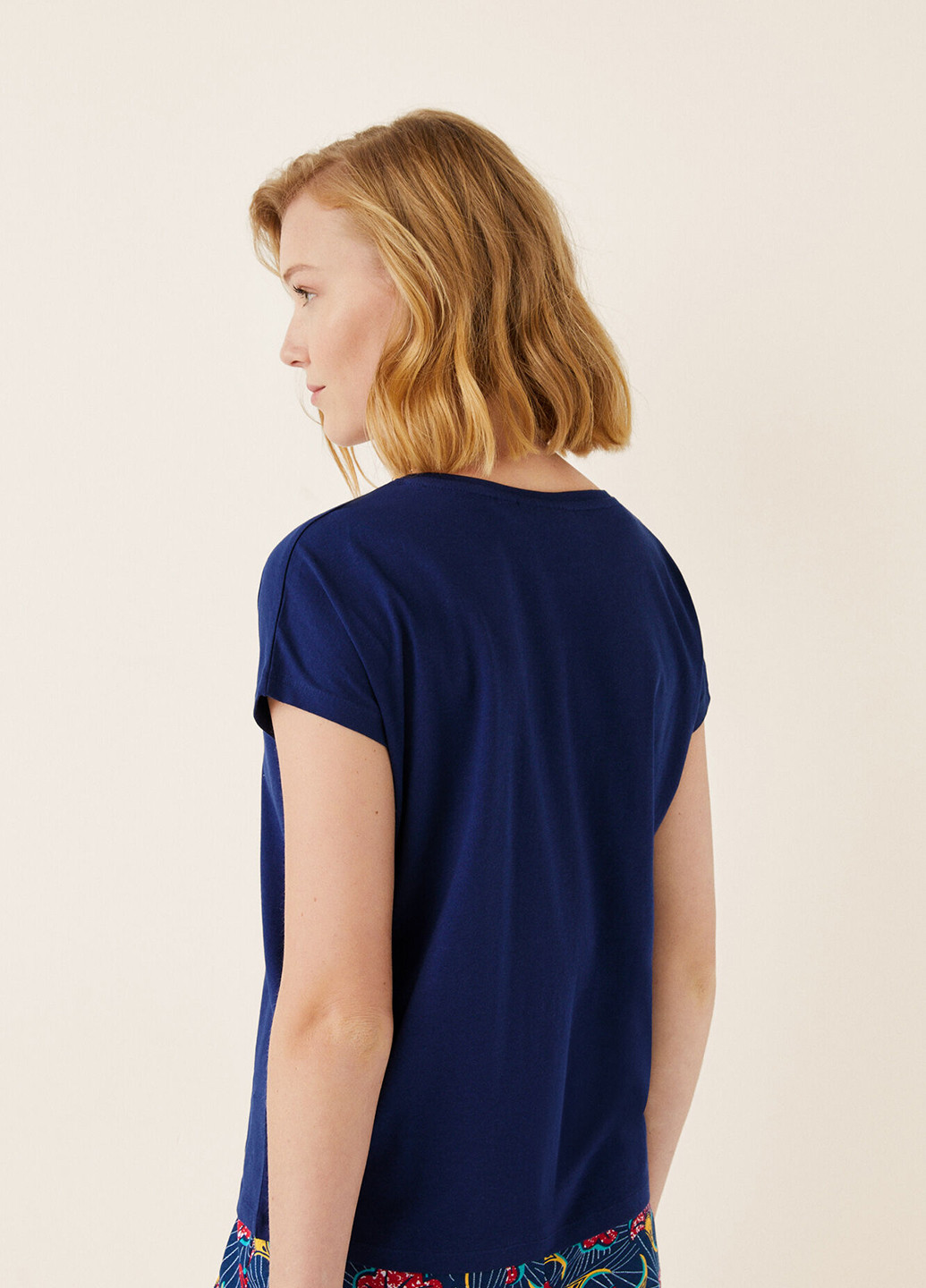 Темно-синяя летняя футболка с коротким рукавом Women'secret