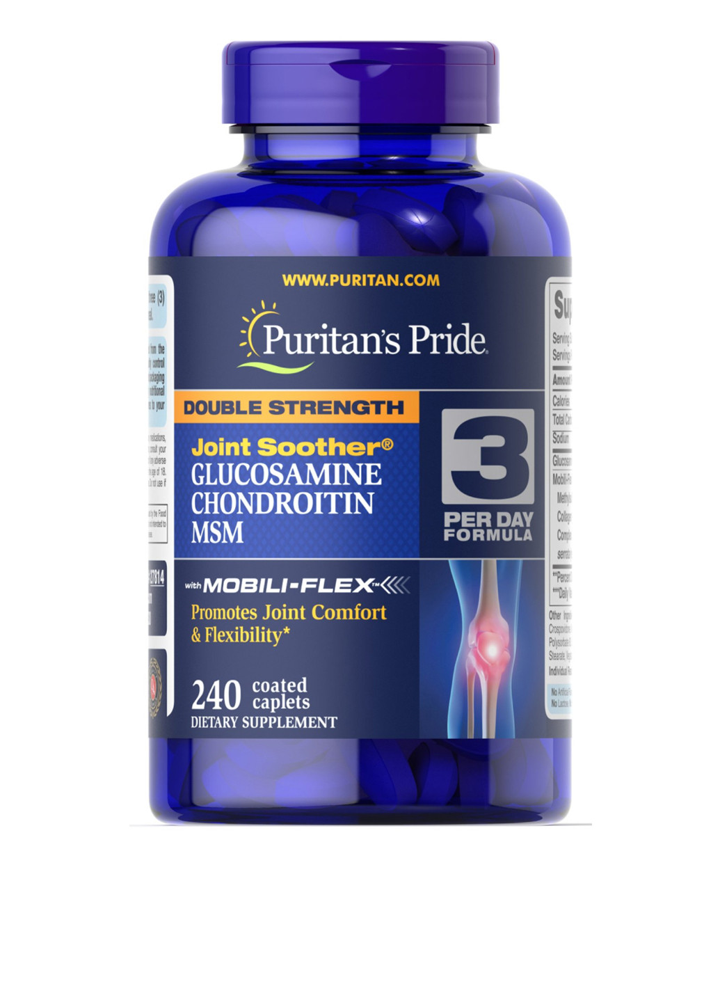Глюкозамин Хондроитин МСМ для суставов и связок (240 капсул) Puritans Pride (250612548)