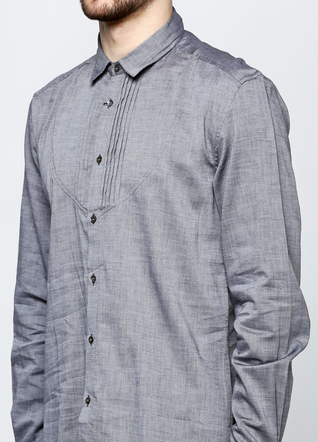 Серая кэжуал рубашка однотонная Antony Morato с длинным рукавом