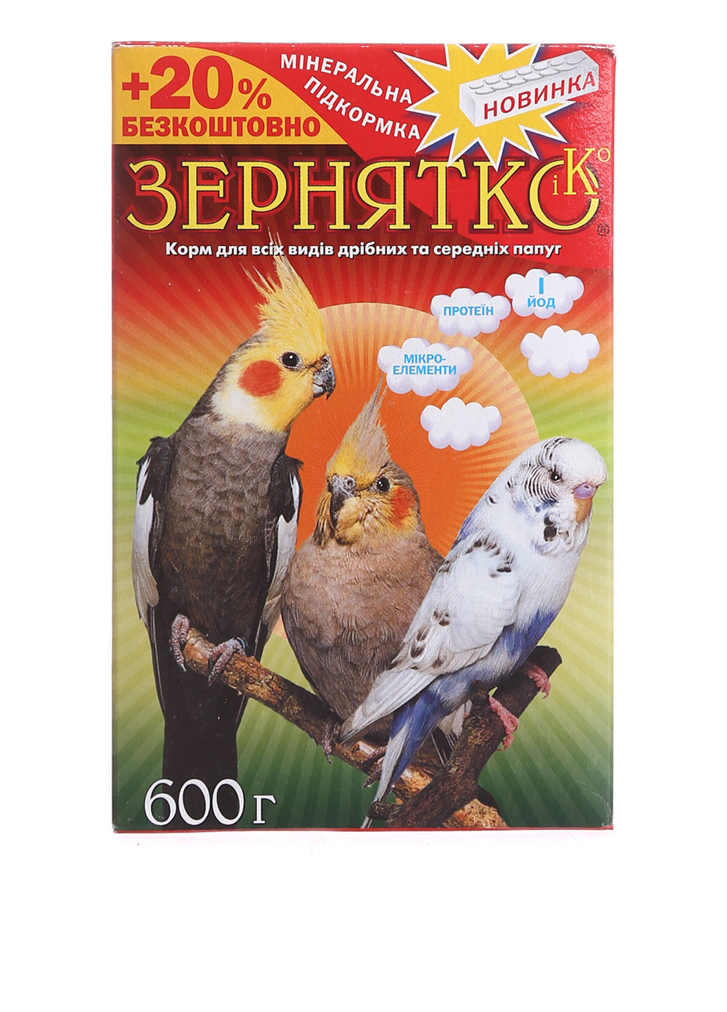 Сухой корм для птиц Три попугая, 600 г Зернятко (78697304)