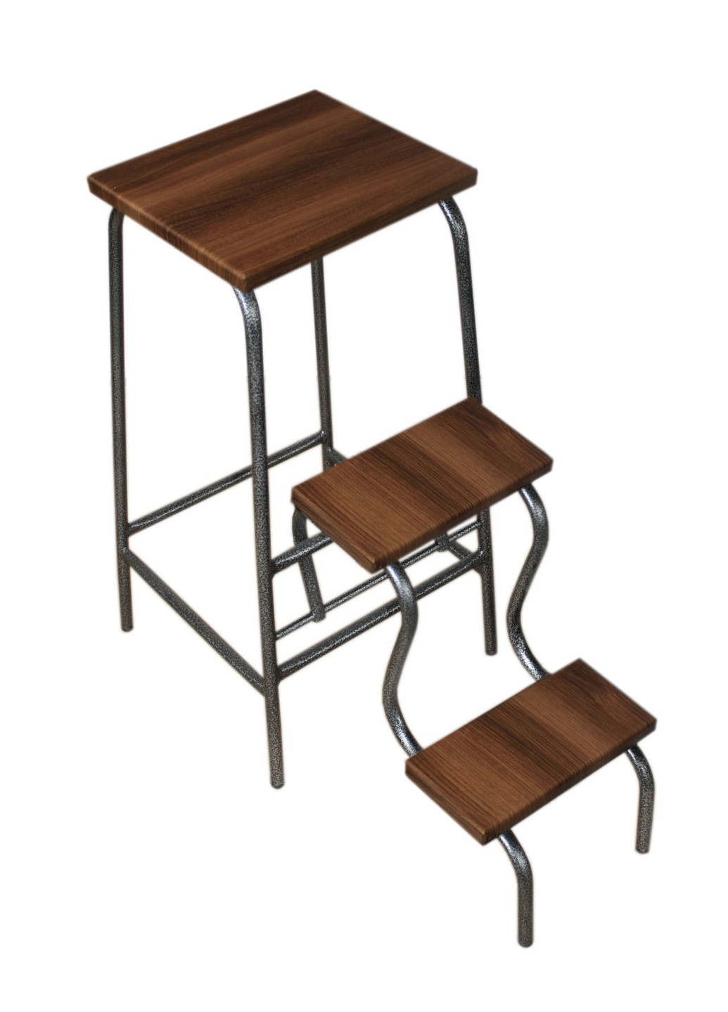 Раскладной стул-стремянка каркас графит со ступенями вишня малага No Brand (249989528)