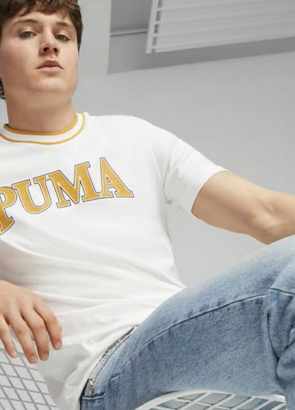 Белая футболка Puma SQUAD Big Graphic Tee
