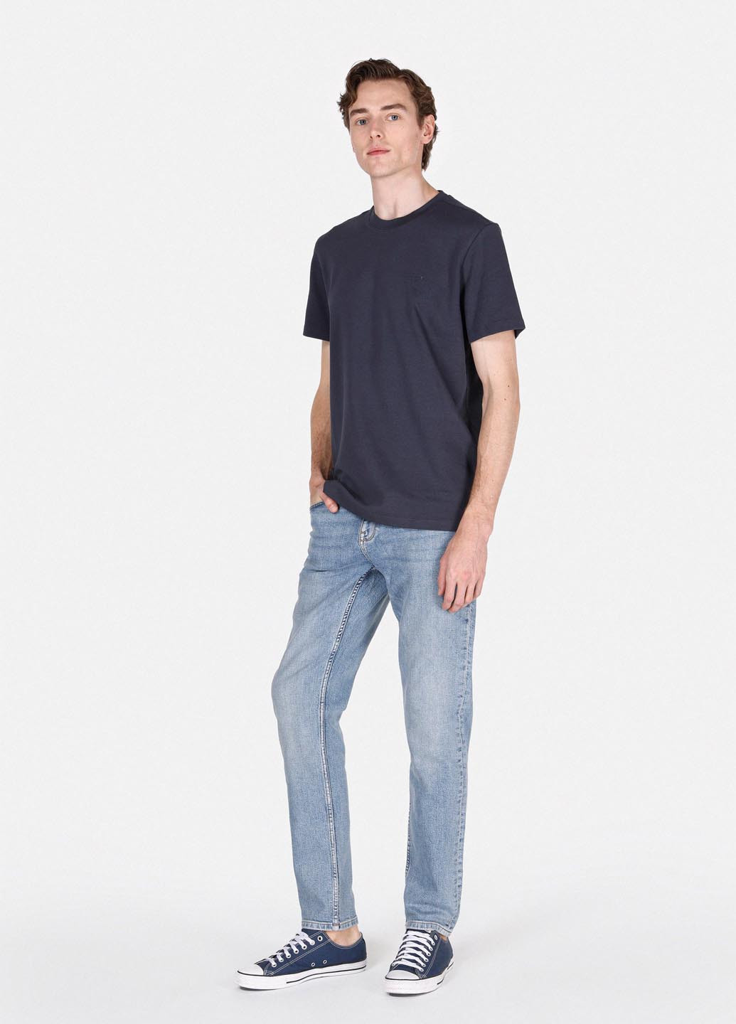 Светло-синие демисезонные зауженные джинсы Colin's