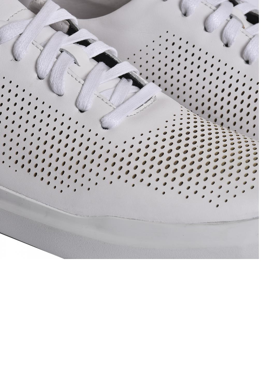 Белые демисезонные кроссовки кожаные мужские 31220w No Brand