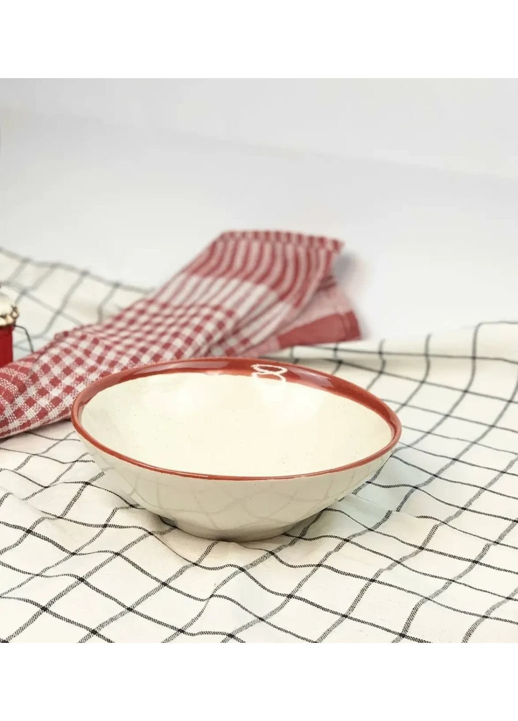 Тарілка супова Sand Space Cappuccino Red КР-700 17,5 см 700 мл No Brand (253612369)