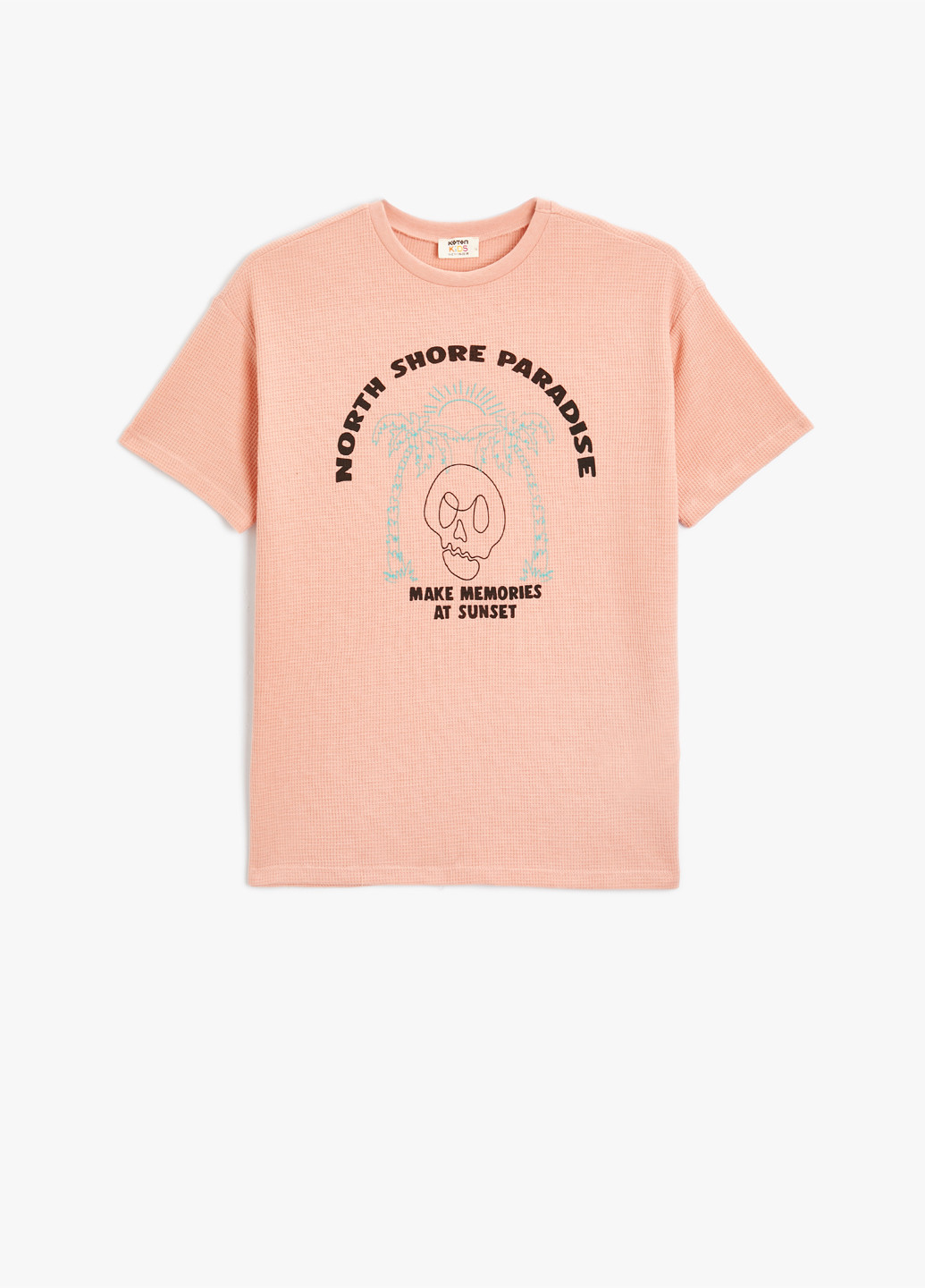 Персиковая летняя футболка KOTON