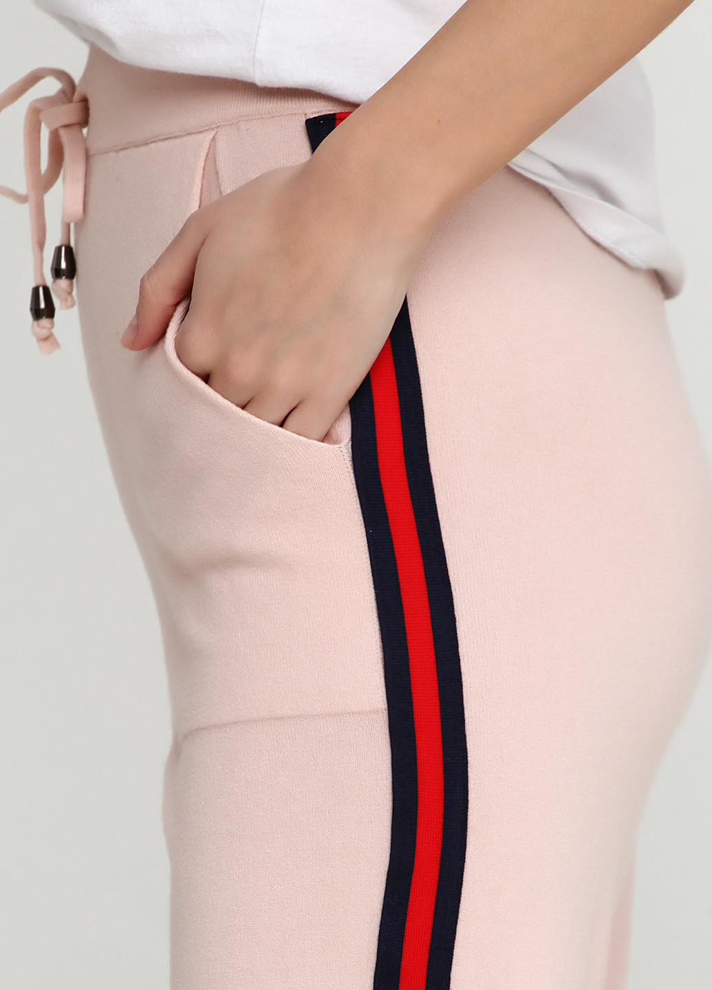 Светло-розовые кэжуал демисезонные брюки By Swan