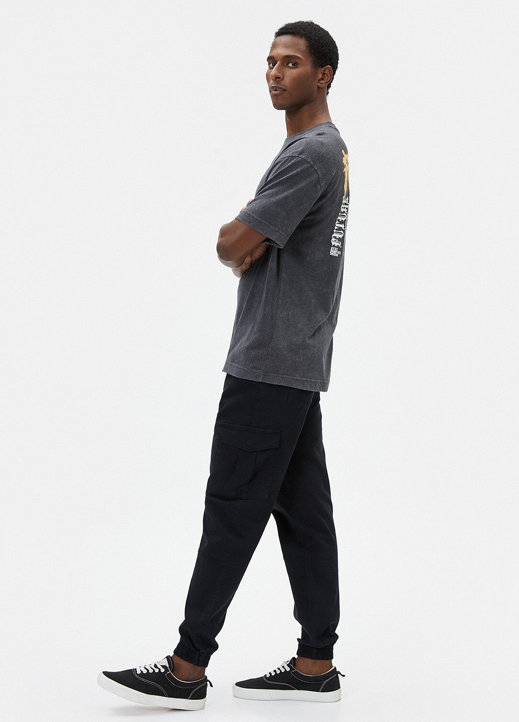 Черные кэжуал, спортивные демисезонные карго брюки KOTON