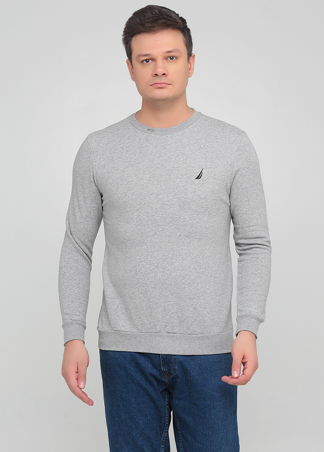 Світло-сірий світшот Nautica меланж без декору (252252500)