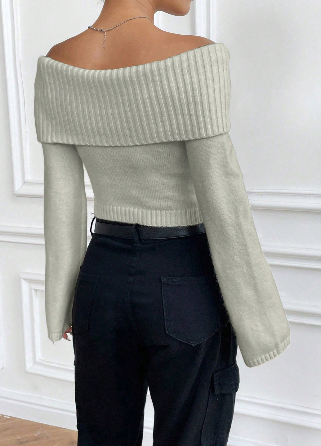 Світло-сірий демісезонний светр SHEIN