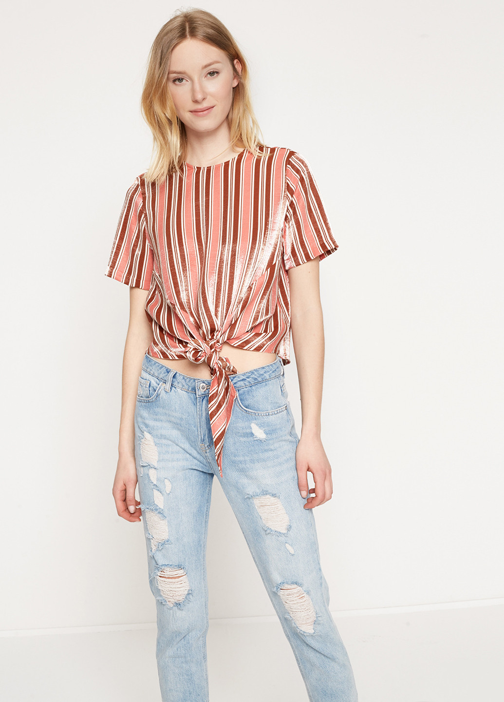 Рожево-коричнева блуза KOTON