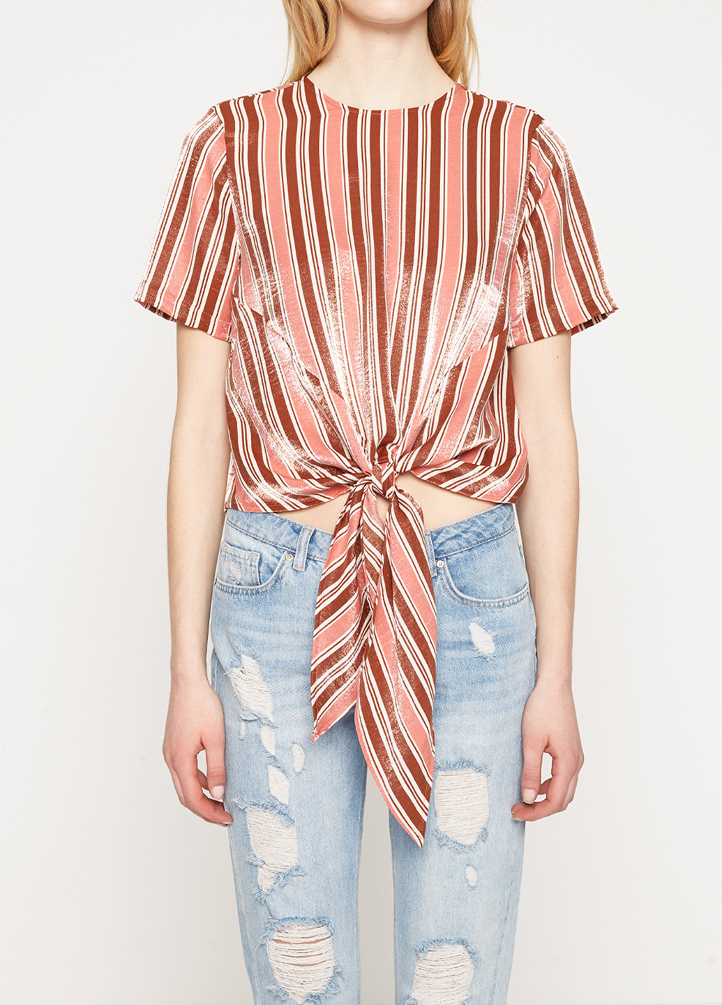 Рожево-коричнева блуза KOTON