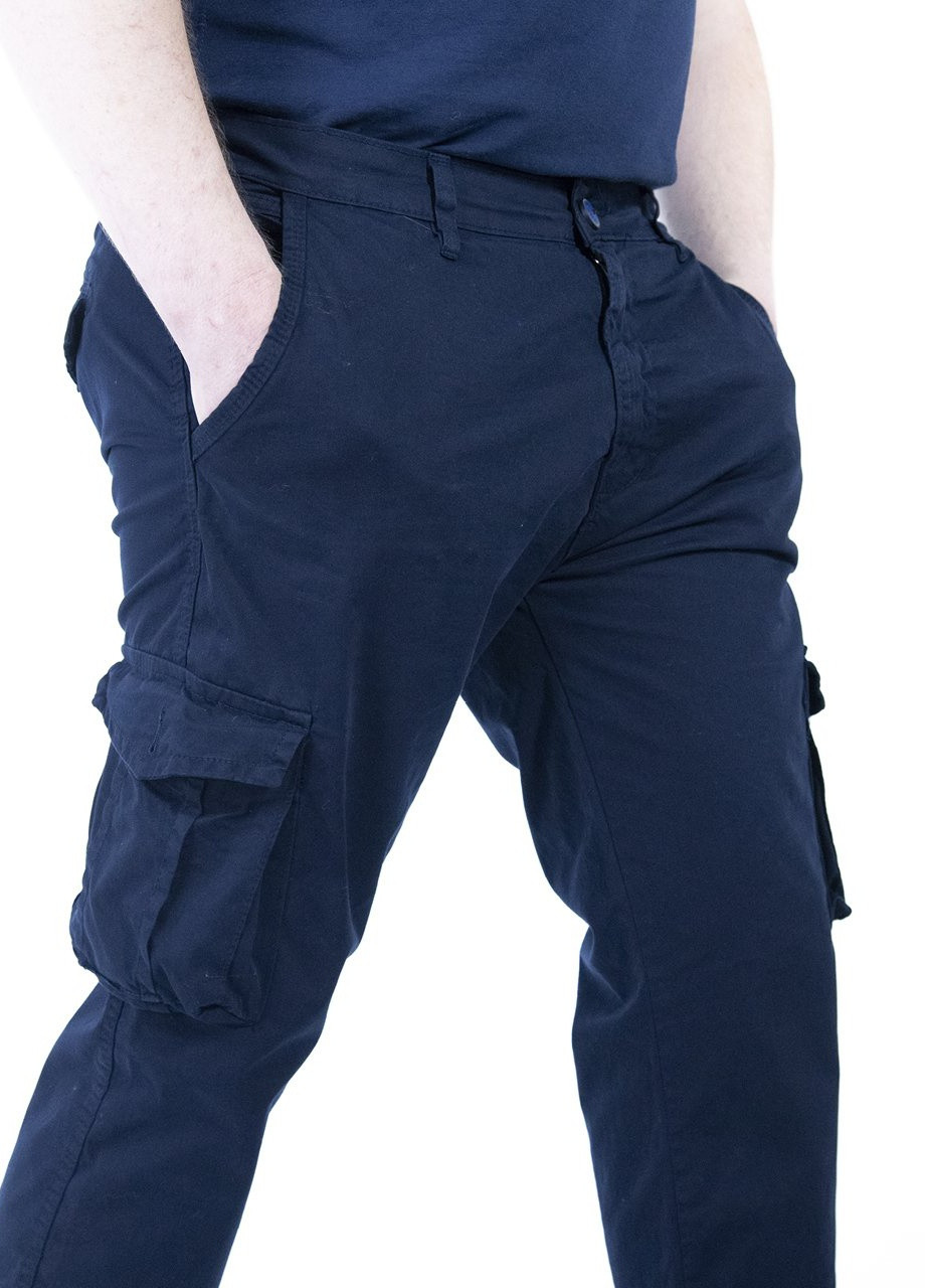 Штани джоггери чоловічі сині з кишенями JEANSclub джоггеры (252788738)
