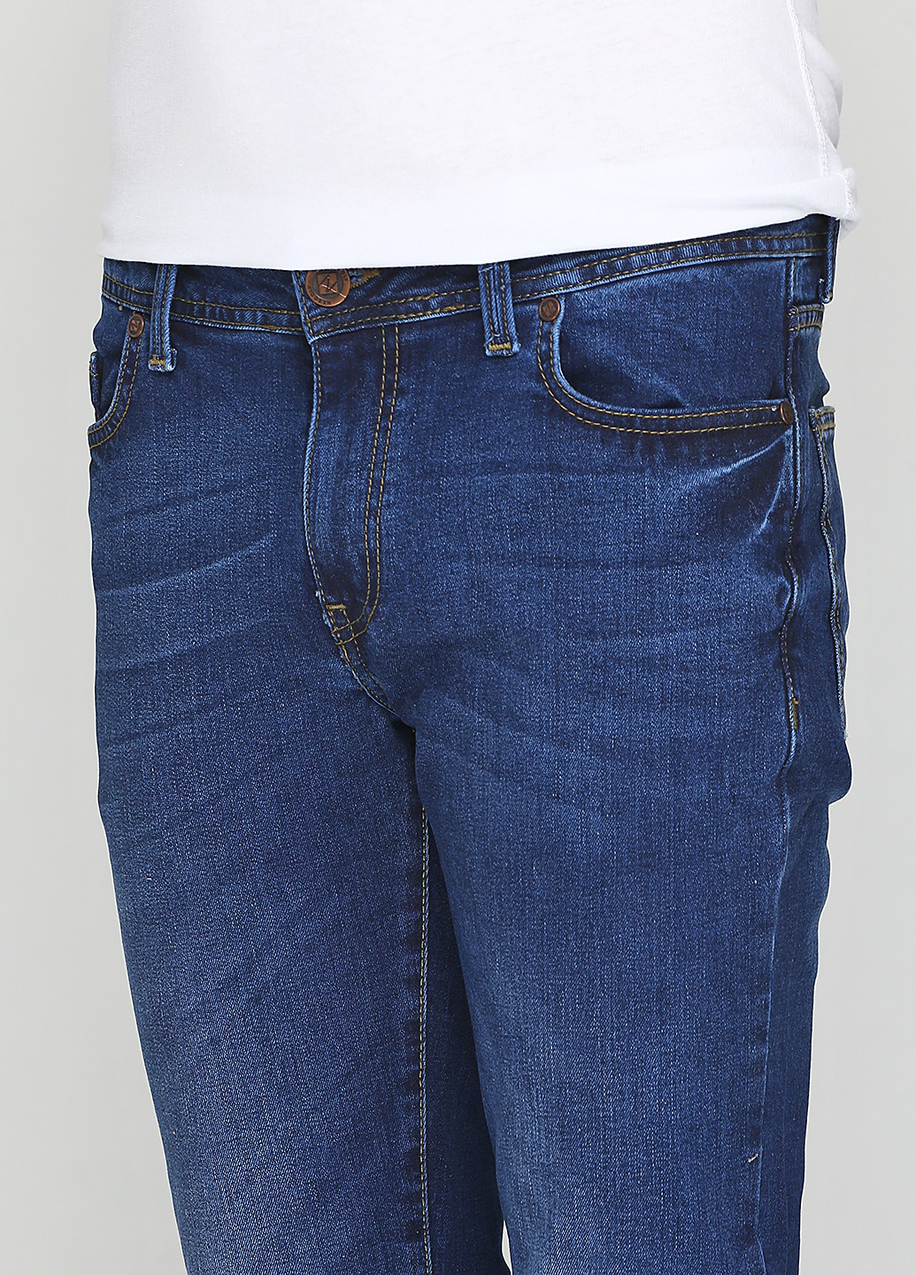 Темно-синие демисезонные со средней талией джинсы NESCOLY