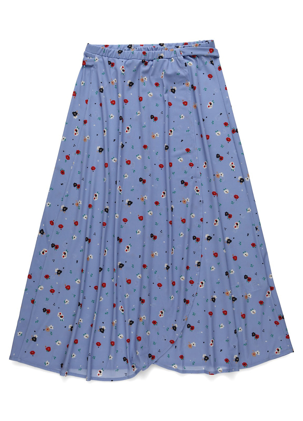 Светло-лиловая кэжуал цветочной расцветки юбка MINT&BERRY на запах, клешированная