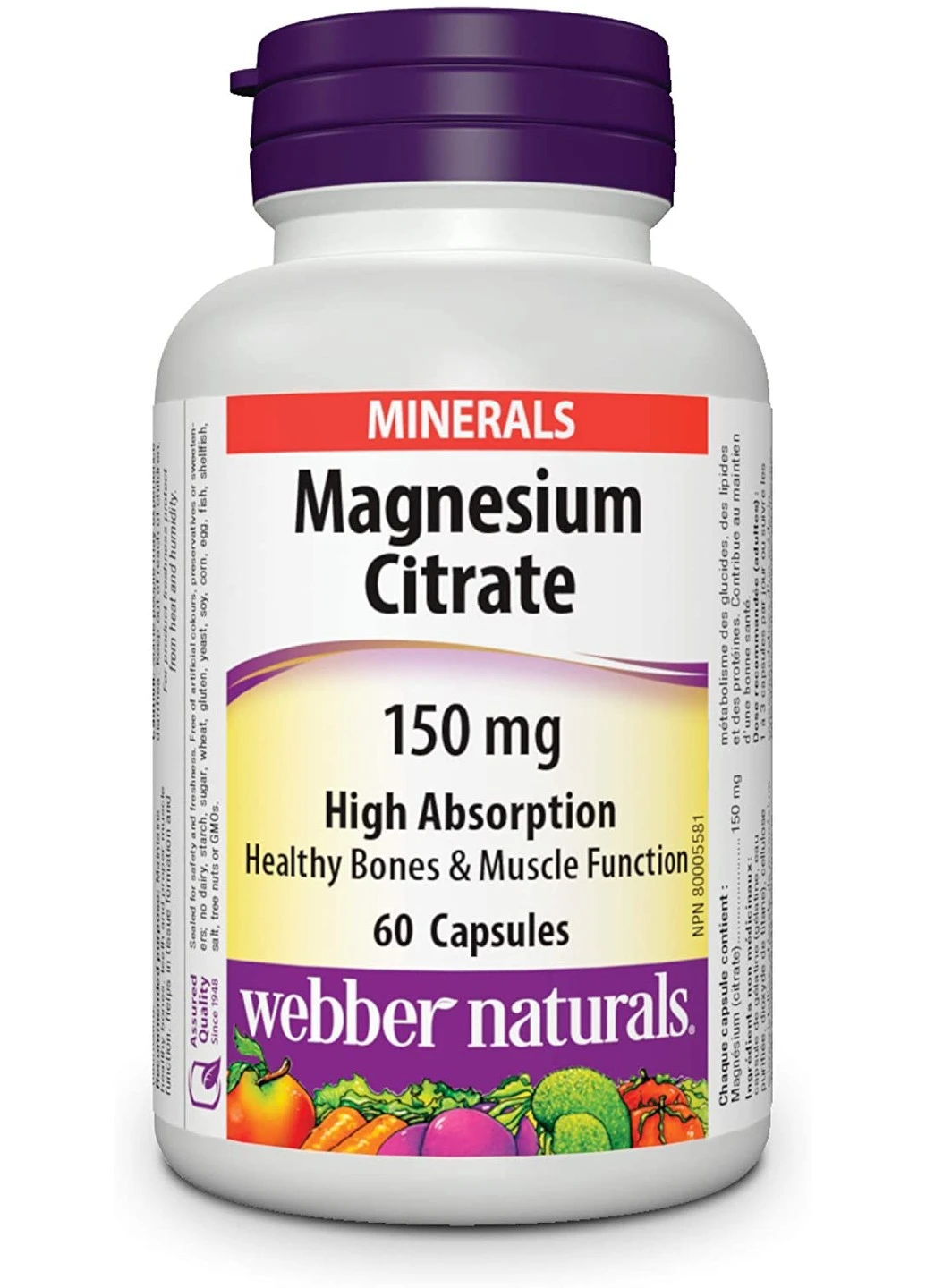 Магний цитрат Magnesium Citrate 150 mg 60 капсул Webber Naturals (255410583)