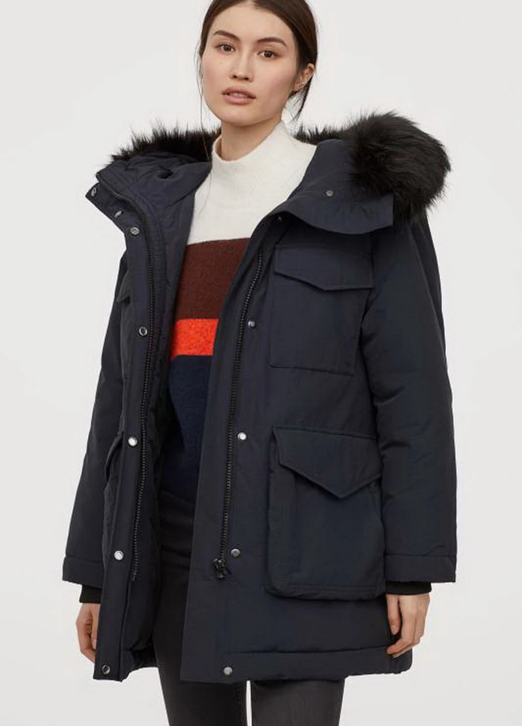 Темно-синя зимня куртка H&M
