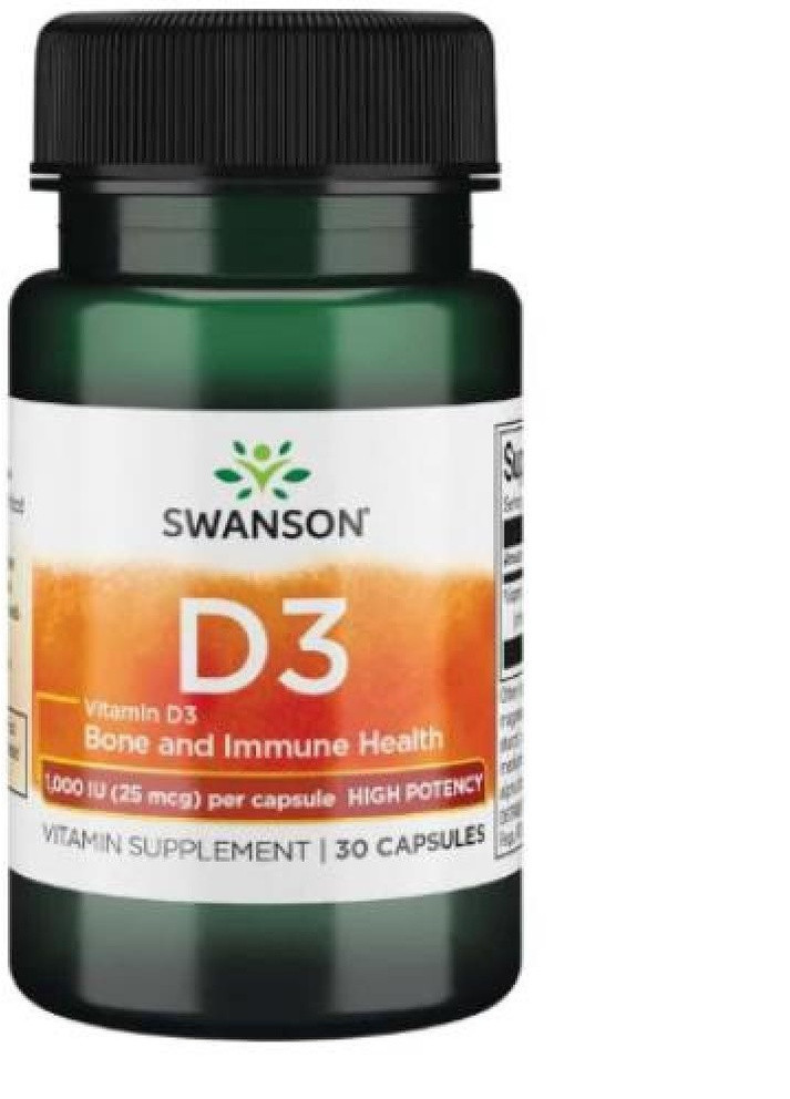 Вітамін D-3 D-3 High Potency Vitamin 1000iu 30caps Swanson (232599942)