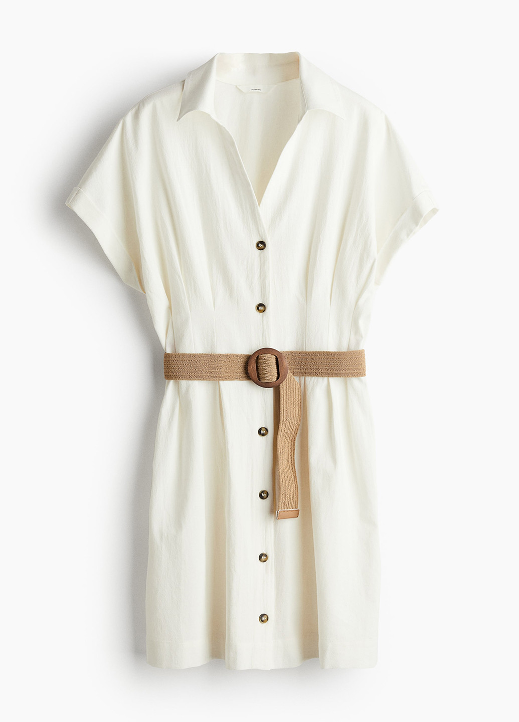 Молочное кэжуал платье H&M однотонное