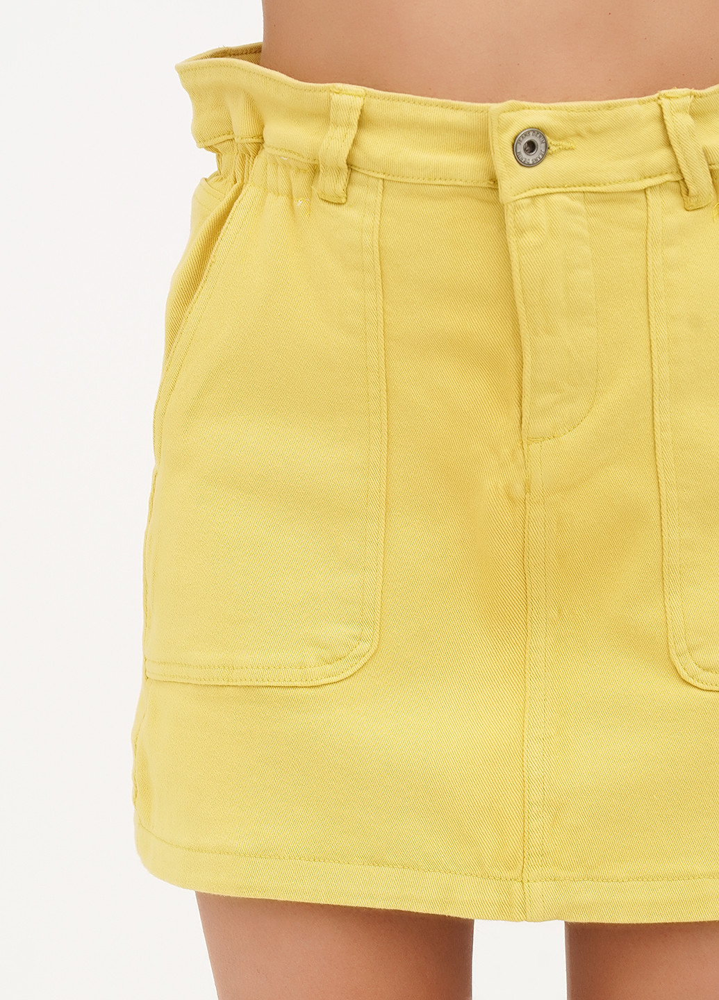 Желтая джинсовая, кэжуал однотонная юбка Joie Clair