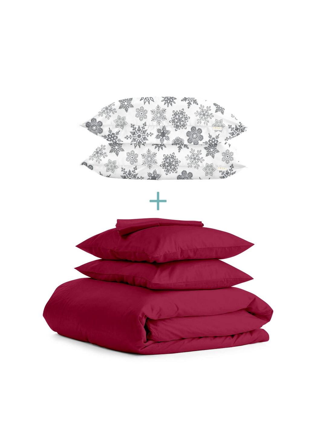Комплект евро постельного белья RANFORS BORDO SNOWFLAKES GREY Bordo (2 наволочки 50х70 в подарок) Cosas (251281555)