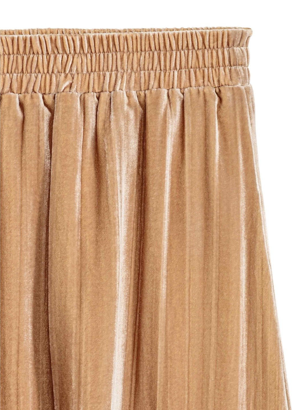 Бежевая кэжуал однотонная юбка H&M а-силуэта (трапеция)