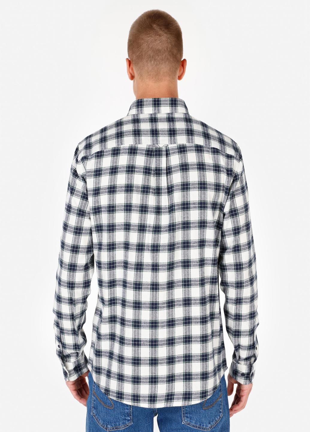 Синяя классическая, кэжуал рубашка в клетку Colin's