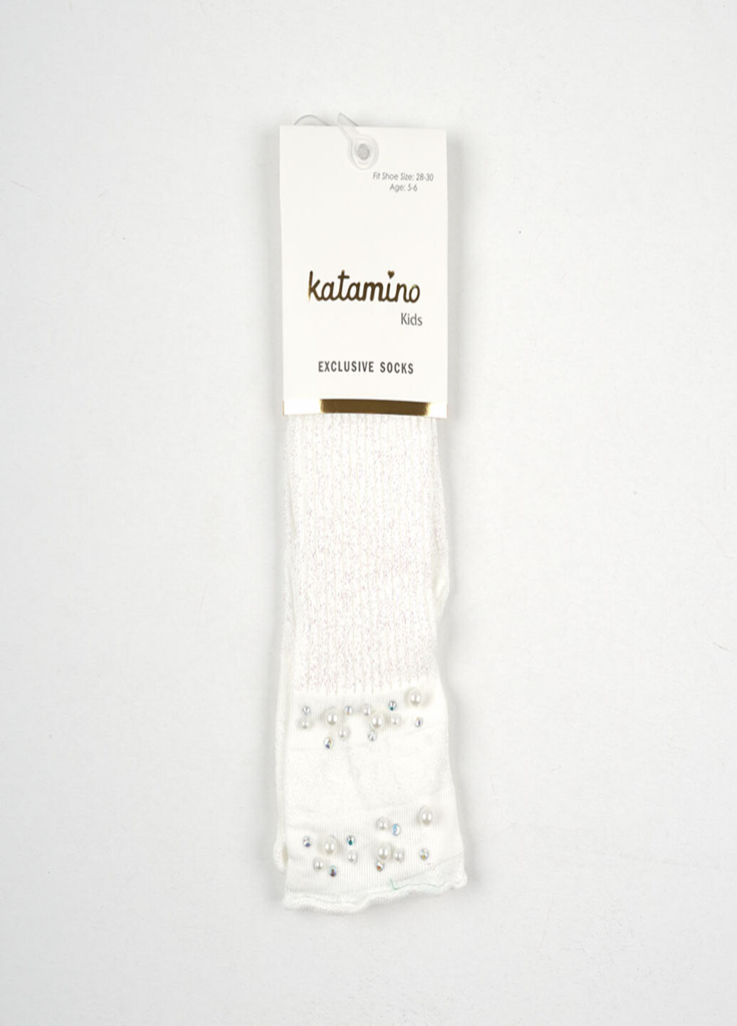 Шкарпетки для дівчат (люрекс),, 5-6, white Katamino k10023 (218983518)