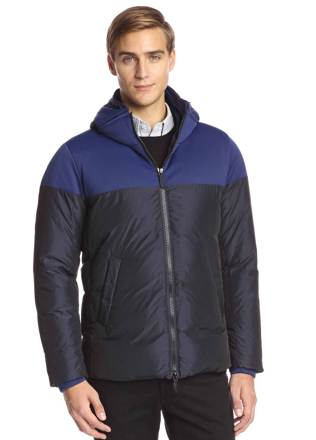 Темно-синій зимній Пуховик Emporio Armani