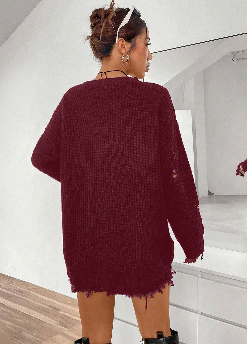 Бордовый демисезонный джемпер джемпер SHEIN