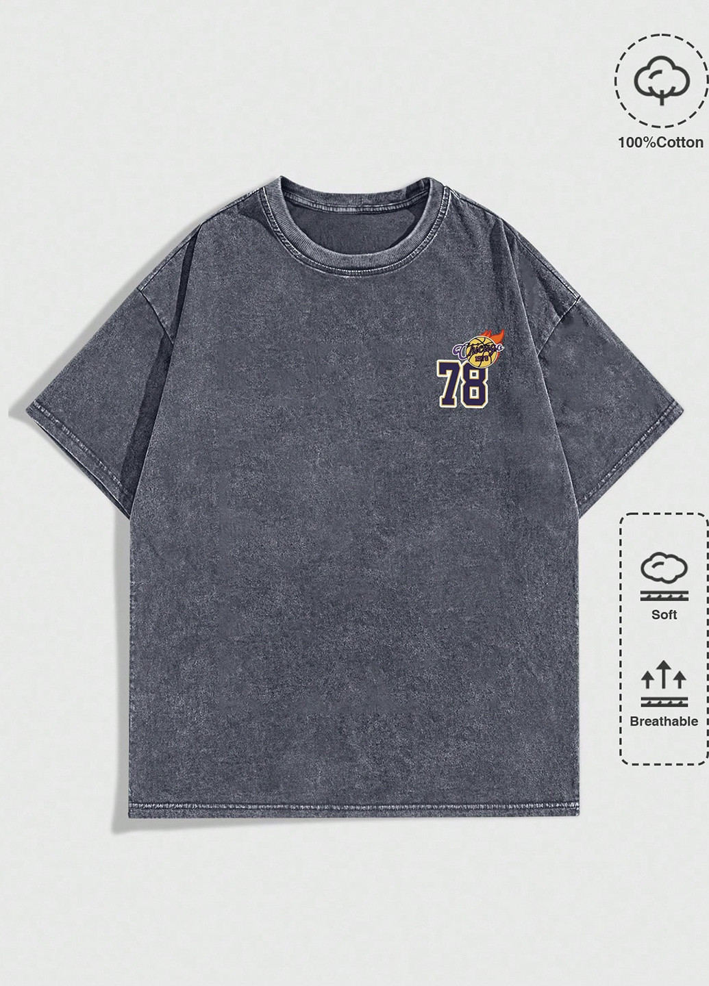 Сіро-синя футболка SHEIN