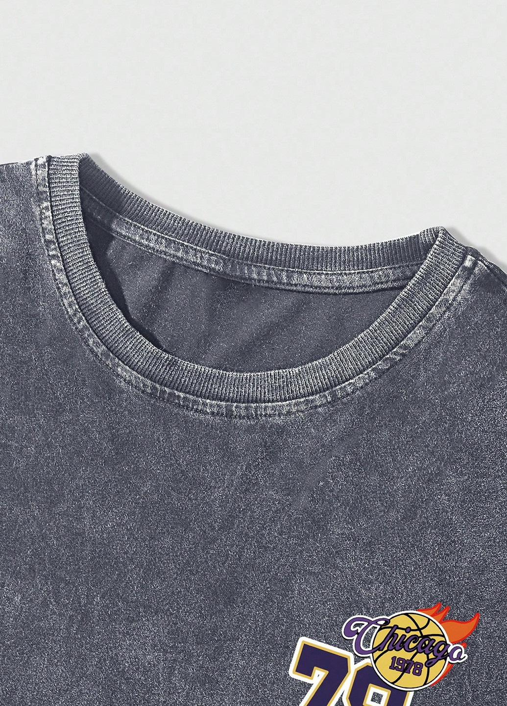 Сіро-синя футболка SHEIN