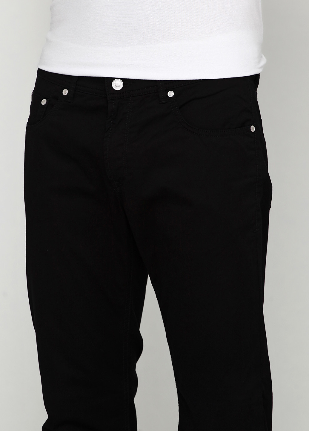 Черные кэжуал демисезонные прямые брюки Baldessarini