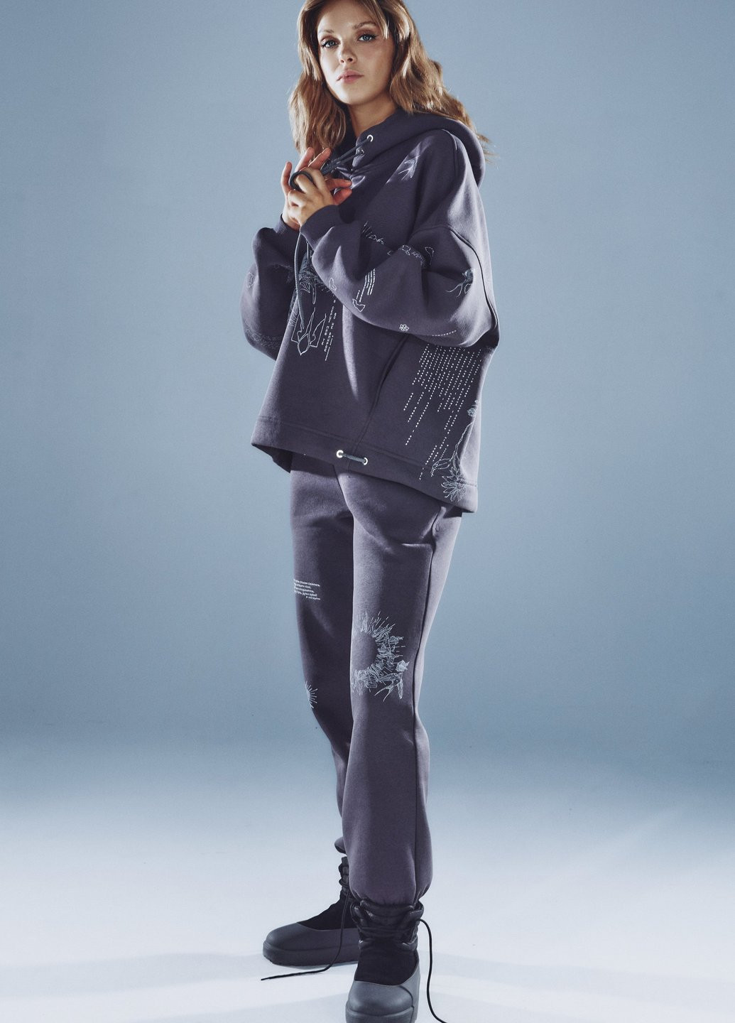 Темно-серые кэжуал зимние джоггеры брюки Gepur