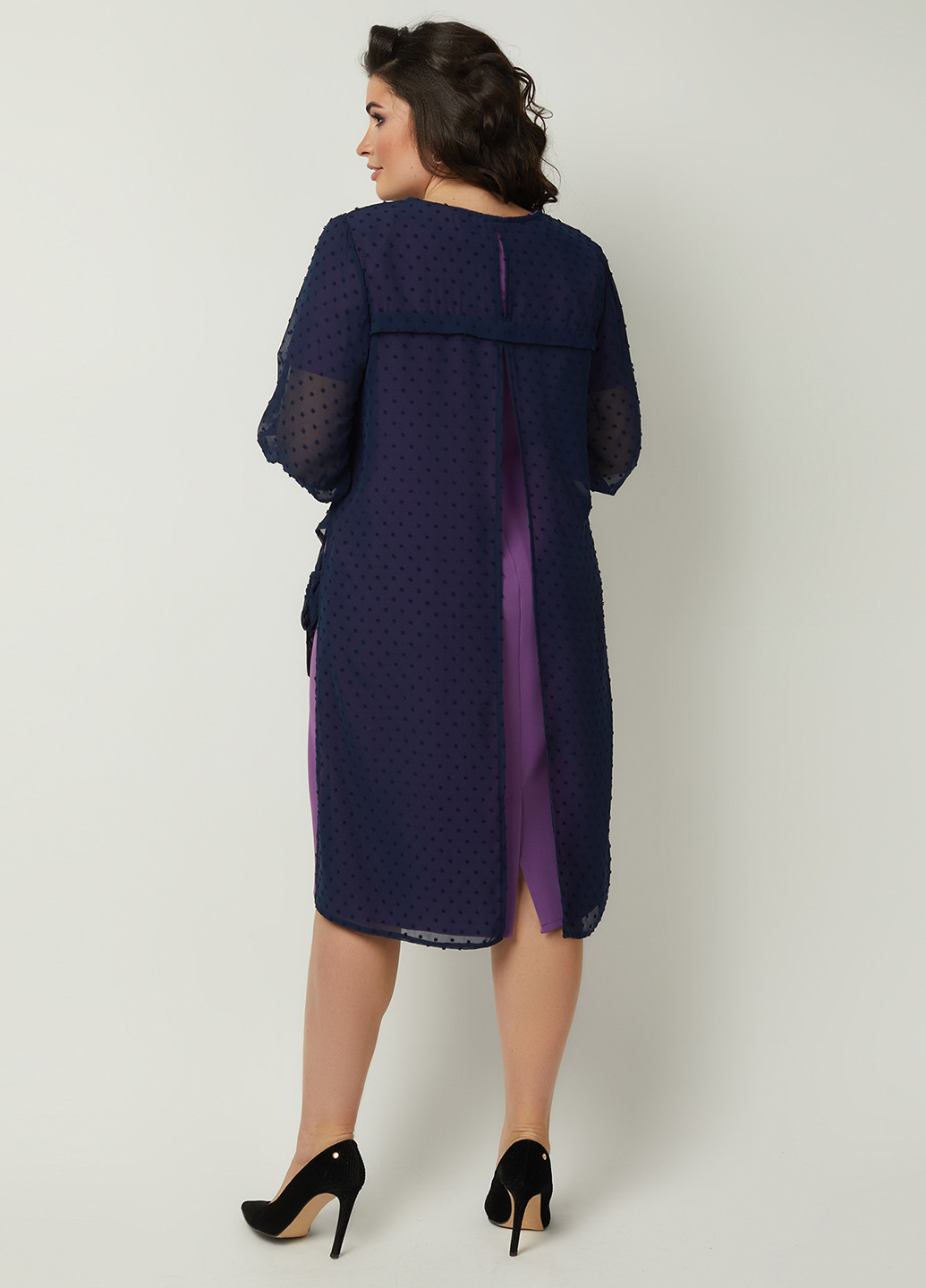 Фіолетовий демісезонний комплект (накидка, сукня) A'll Posa