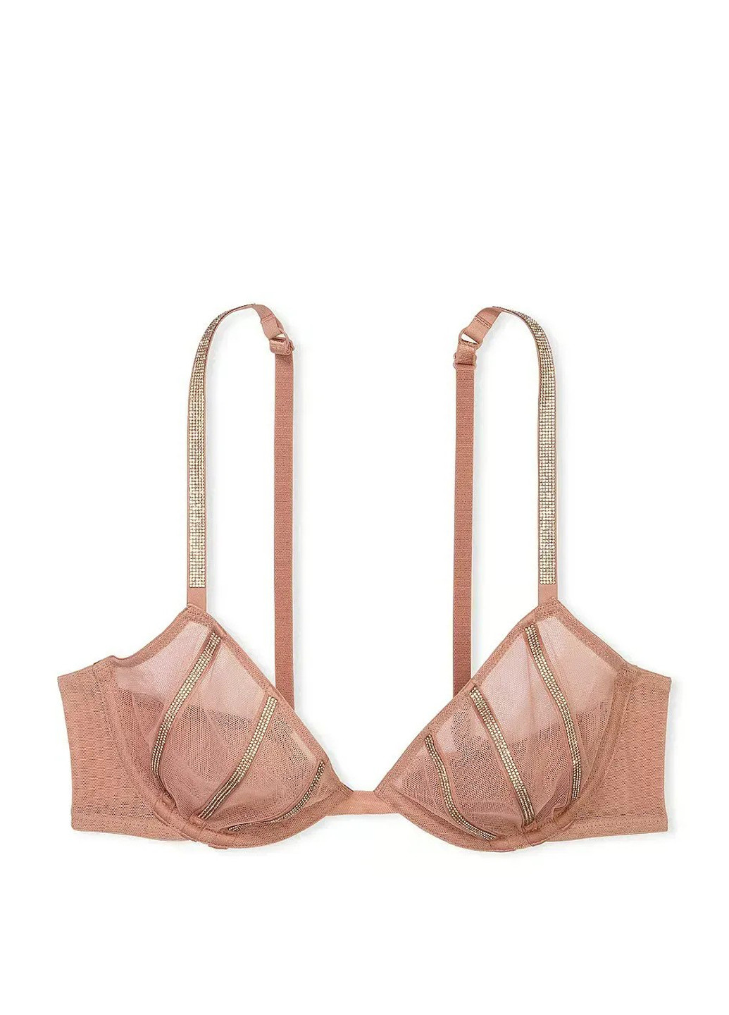 Розовый бюстгальтер Victoria's Secret с косточками полиамид