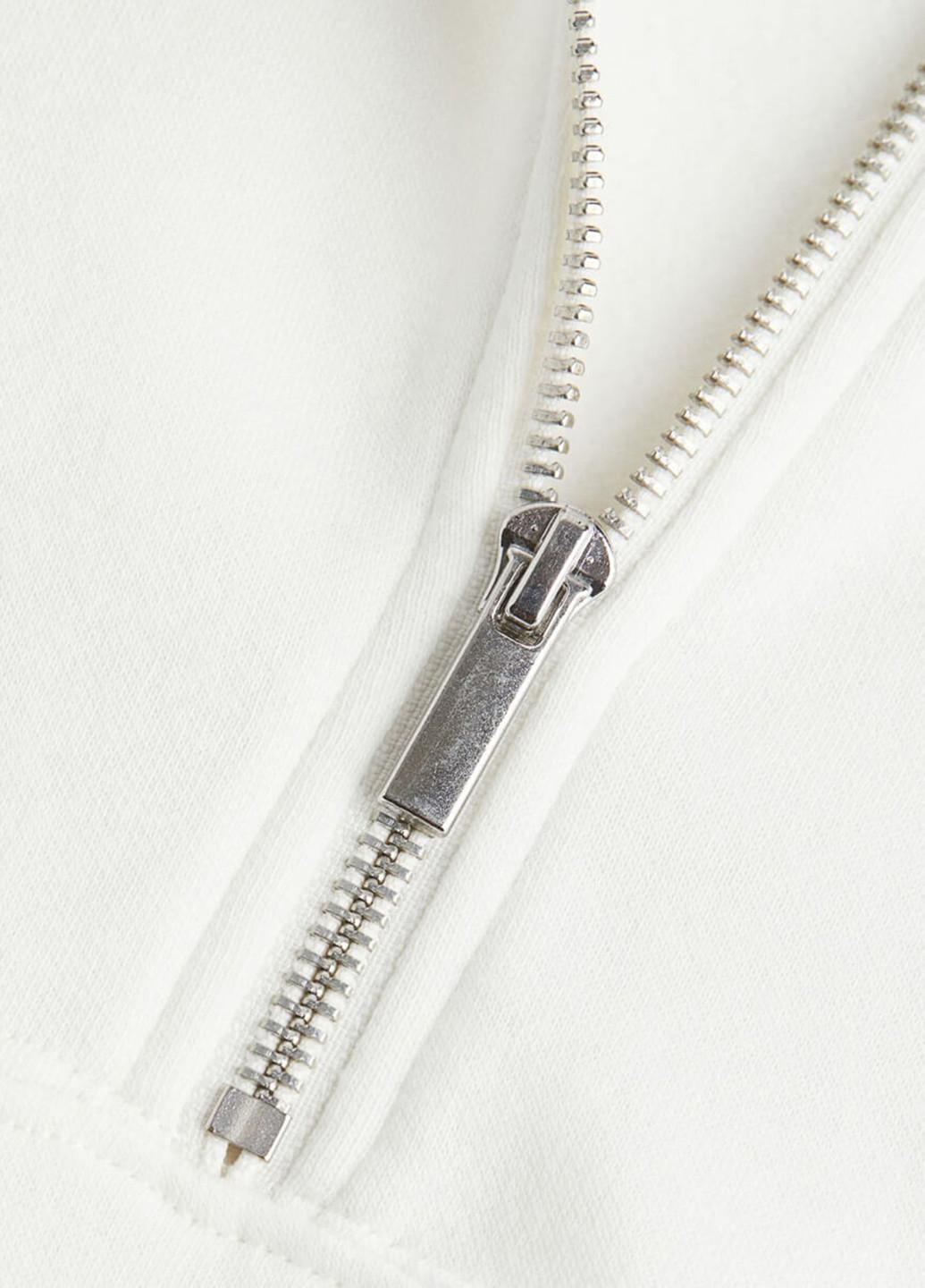 Світшот H&M - Прямий крій однотонний білий кежуал трикотаж, поліестер - (257649239)