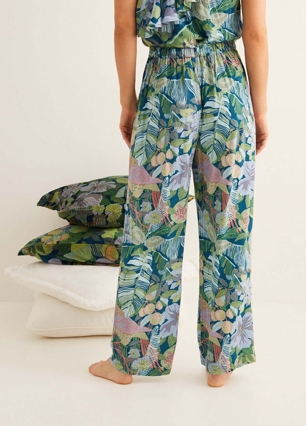 Зеленые домашние летние прямые брюки Women'secret