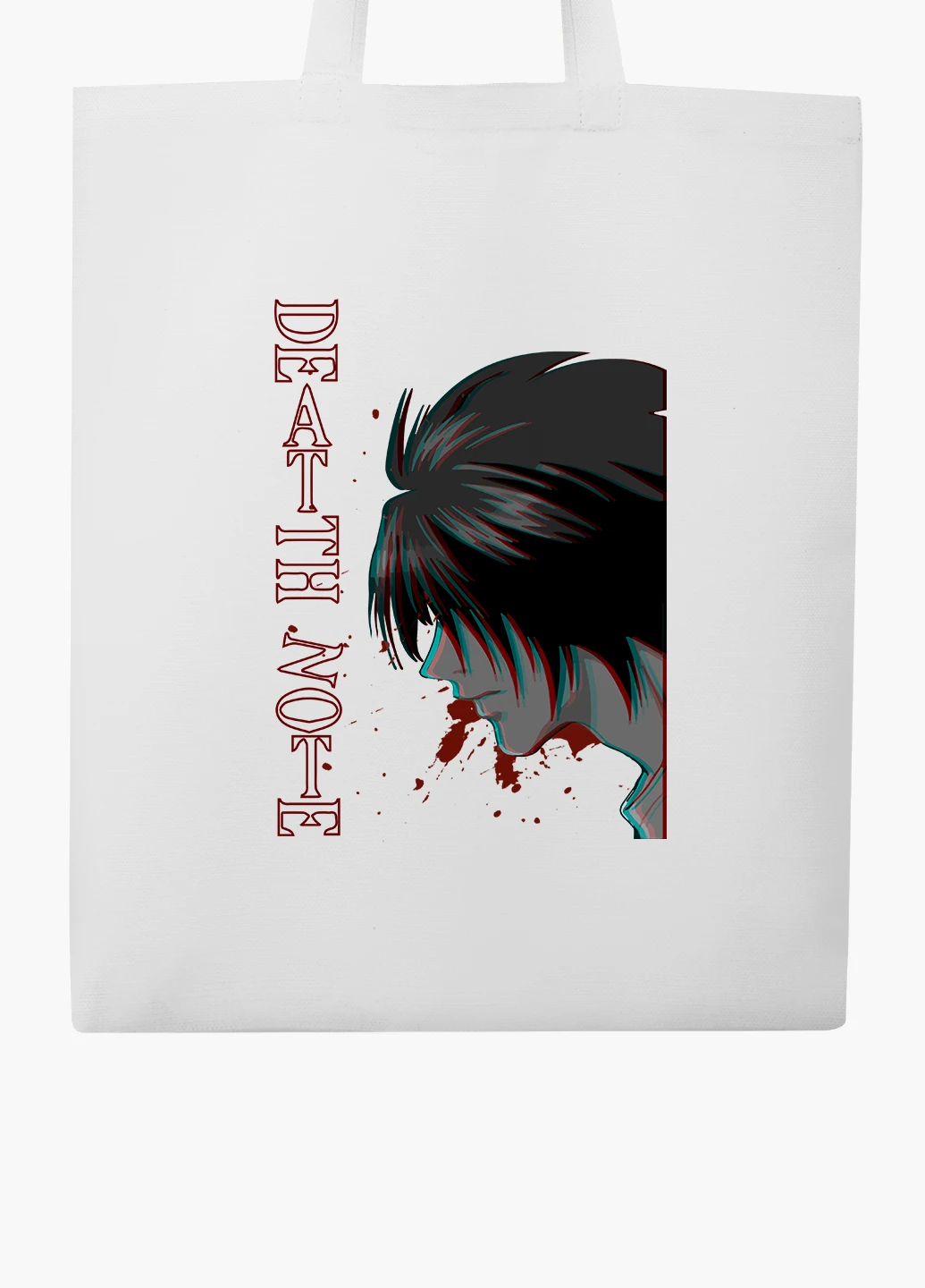 Еко сумка шоппер біла Ел Лоулайт Зошит смерті (L Death Note) (9227-2824-WT2) Еко сумка шоппер біла 41*35 см MobiPrint (221683048)