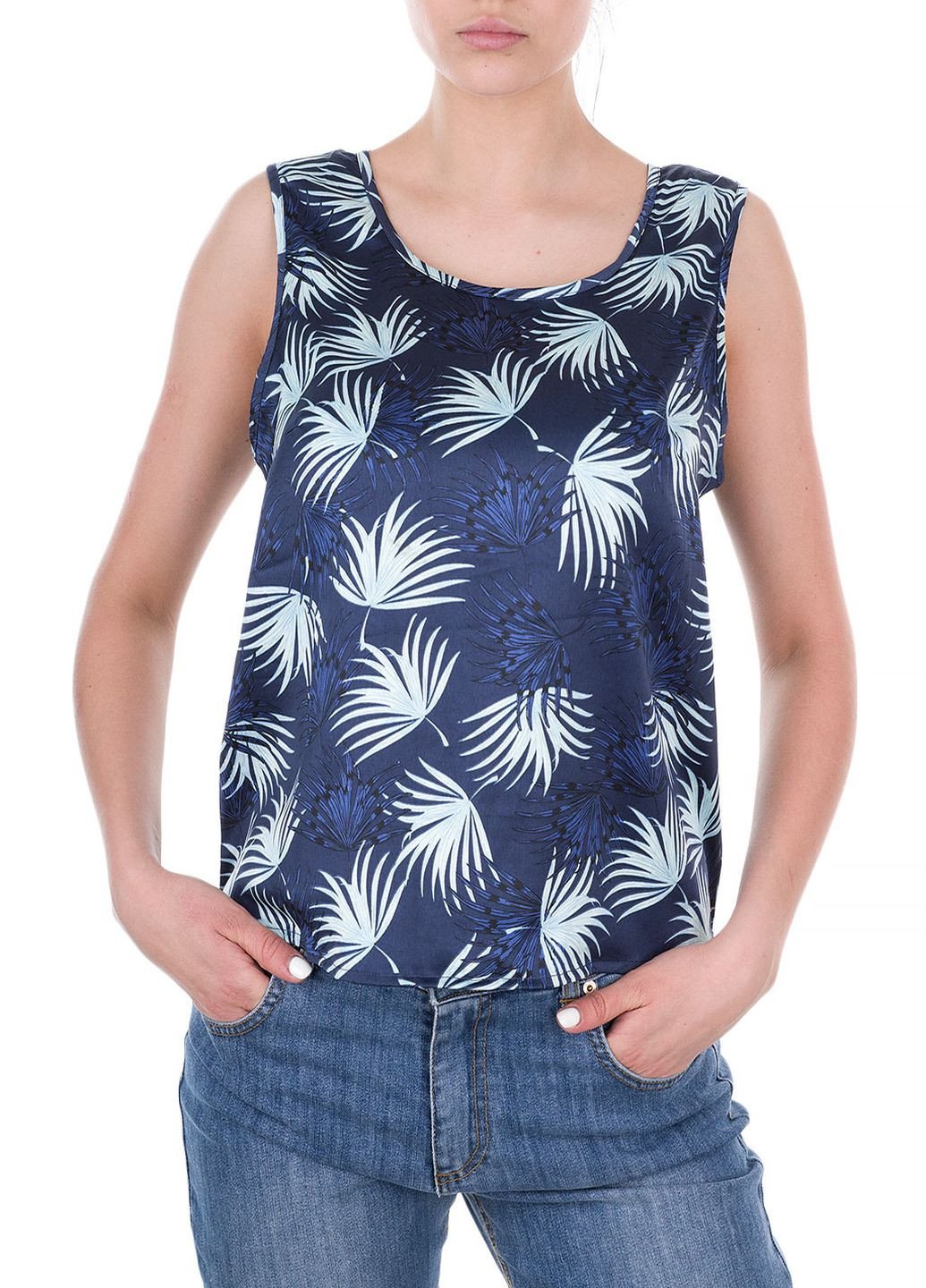 Синяя блуза на запах E-Bound