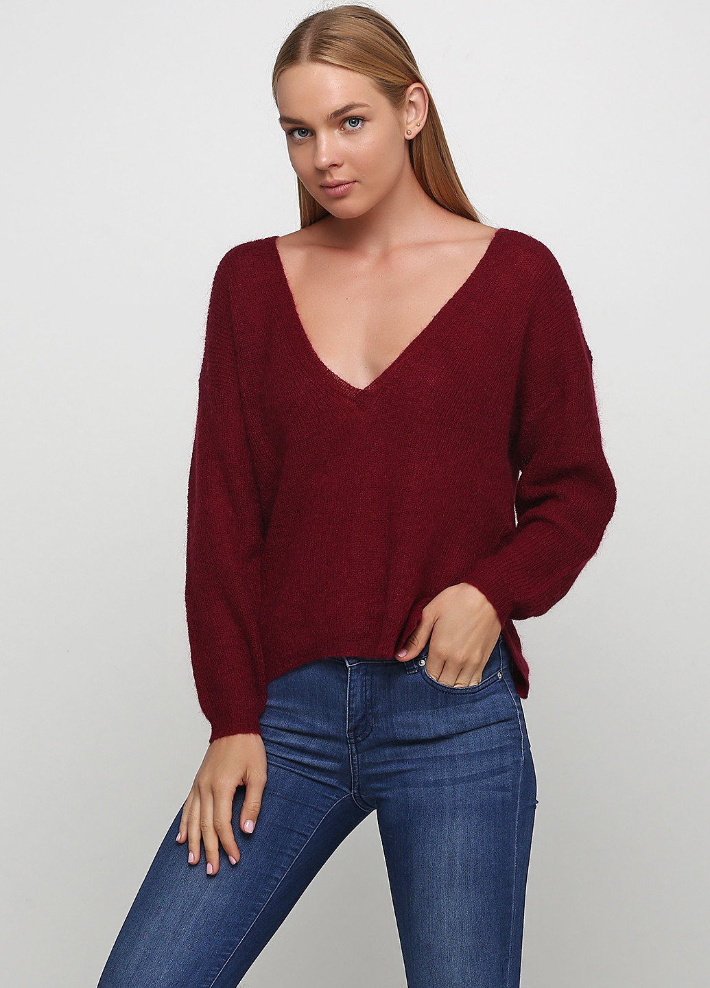 Бордовый демисезонный пуловер пуловер Guess by Marciano
