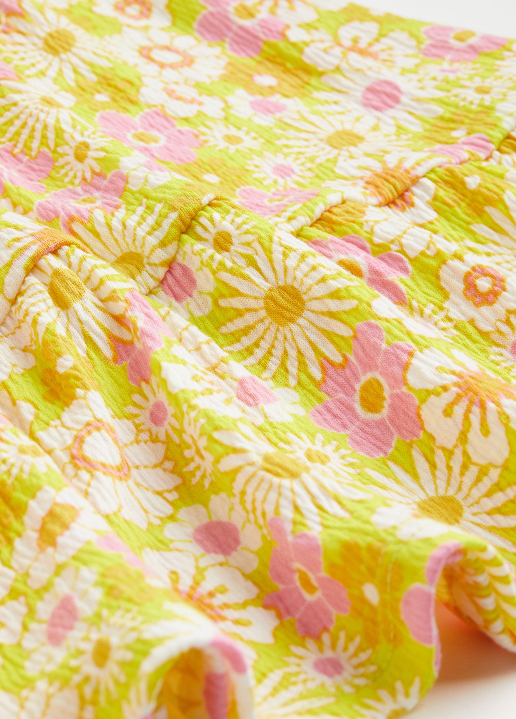 Желтая кэжуал цветочной расцветки юбка H&M а-силуэта (трапеция)