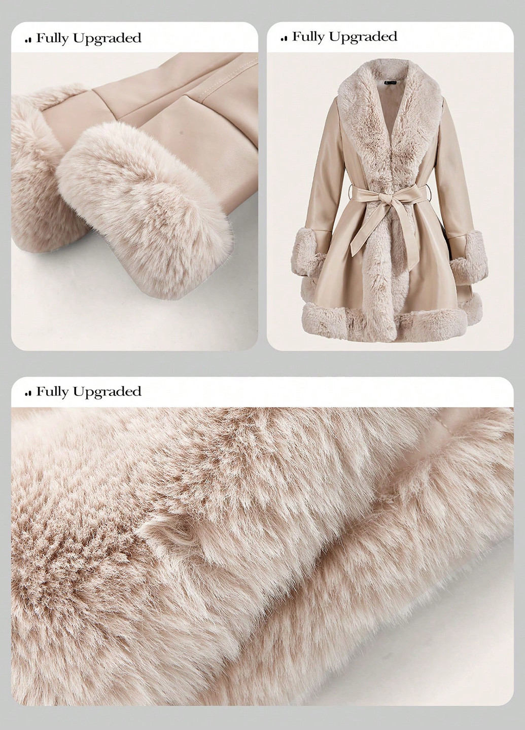 Бежевое демисезонное Пальто SHEIN