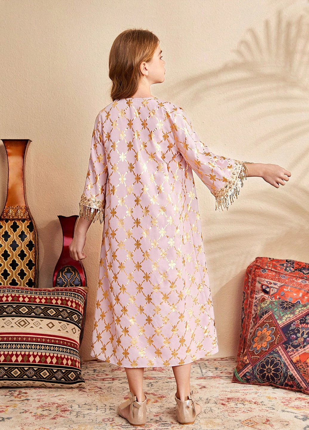 Світло-рожевий літній костюм (туніка, сарафан) SHEIN